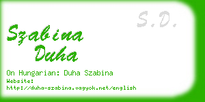 szabina duha business card